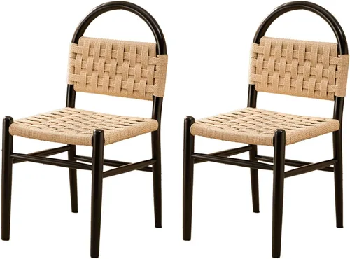 Vista 15 de Rattan Dining Room Chairs Wooden, Woven Kitchen Chairs, Dining Room Chair with Wood Legs, Vanity Chair,Armless Side Chair for Home Bar Restaurant