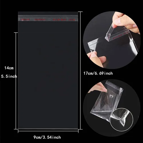 Vista 3 de 400 bolsas de celofán de plástico transparente autoadhesivas de 3.5 x 5.5 pulgadas, bolsa de OPP, pequeña bolsa transparente resellable