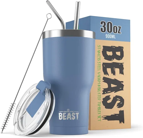 Vista 62 de Beast Vaso de 10 oz de Acero Inoxidable con Aislamiento al Vacío para Café y Hielo de Doble Pared Termo de Viaje (Blanco Ártico)