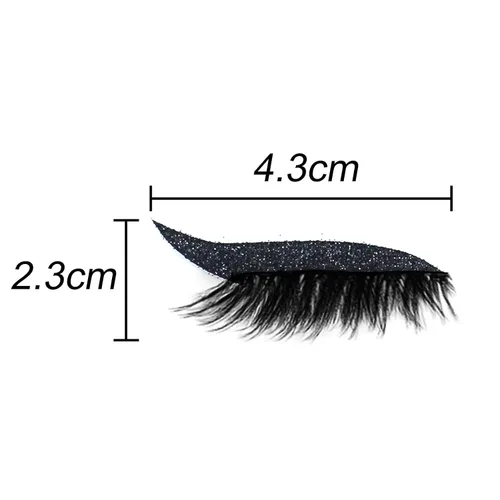 Vista 7 de Pestañas postizas, pestañas postizas de visón, juego de 4 pares/juego de calcomanías delineadoras de ojos, prácticas, fáciles de quitar, kit de Negro