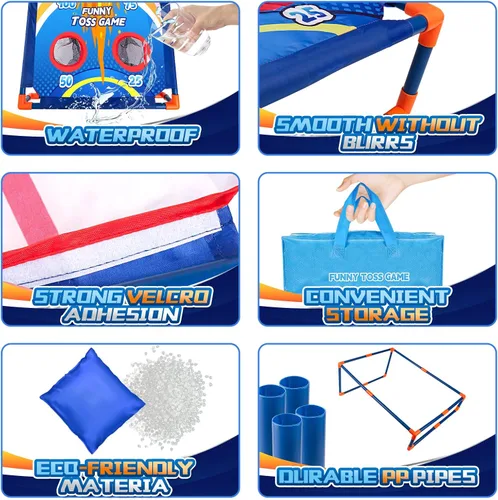 Vista 3 de Juego de lanzamiento de bolsas de frijoles para niños, regalo ideal para niños de 3 a 8 años. Juguetes exteriores para niños y niñas de 3, 4, 5, 6