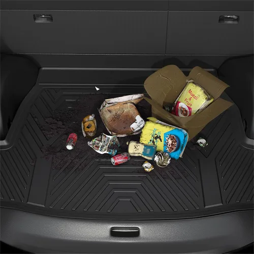 Vista 7 de YITAMOTOR Alfombrilla de carga compatible con Chrysler Pacifica 2017-2025 2026, forro de maletero personalizado negro TPE, alfombrilla de maletero