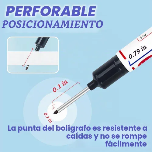 Vista 5 de hoehew Upgrade Rotuladores de agujero profundo con cabeza larga, rotuladores permanentes de punta larga de 20 mm de secado rápido y resistentes al