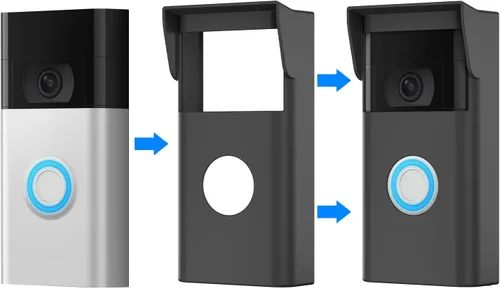Vista 7 de Funda protectora de silicona compatible con timbre de video de 2ª generación (versión 2020), funda resistente a la intemperie, sin interferencias