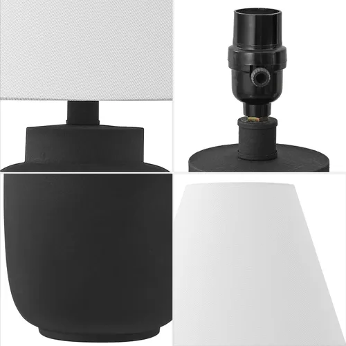 Vista 5 de JONATHAN Y JYL5603A-SET2 - Juego de 2 lámparas de mesa modernas con tarro de jengibre negro mate de 24.5 pulgadas para dormitorio, lámparas