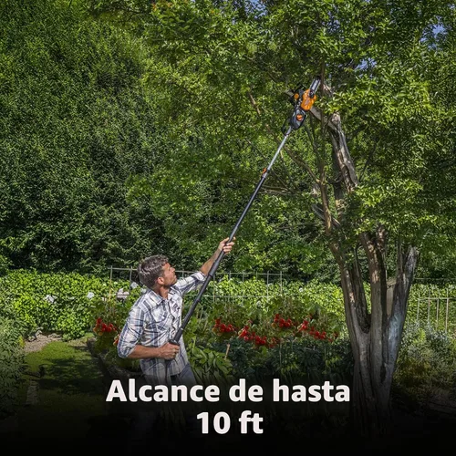 Vista 3 de Sierra de poste WORX, sierra de poste eléctrica de 10 pulgadas de 8 amperios, hasta 10 pies, velocidad de cadena de 28 pies/s