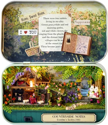 Vista 13 de MAGQOO Casa de muñecas de madera 3D, kit de casa de muñecas en miniatura con muebles, kit de teatro de caja de bricolaje 1:100