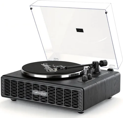 Vista 12 de Annesburg Reproductor de Discos de Vinilo, Tocadiscos Bluetooth con Altavoces Incorporados para Discos de Vinilo, Alta Fidelidad con Transmisión por