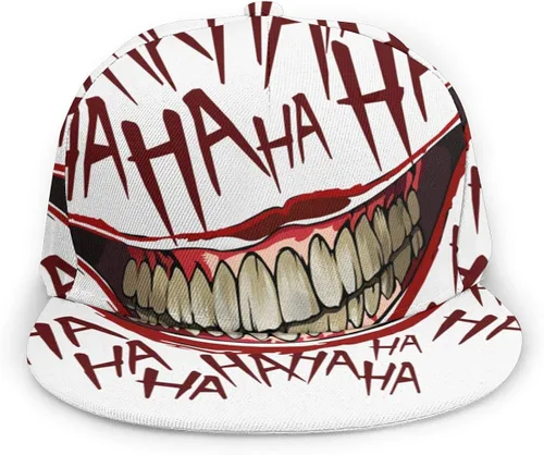 Vista 2 de Joker Hahaha Unisex 3D Impresión Clásico Gorra Snapback Flat Bill Hip Hop Sombreros Negro