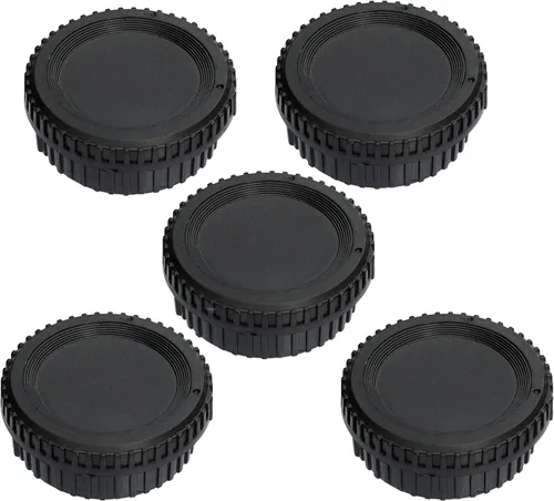 Vista 11 de Fotasy RBC2 2 x cubiertas de lente traseras y set de tapas con gamuza de limpieza para Canon EOS DSLR (negro)
