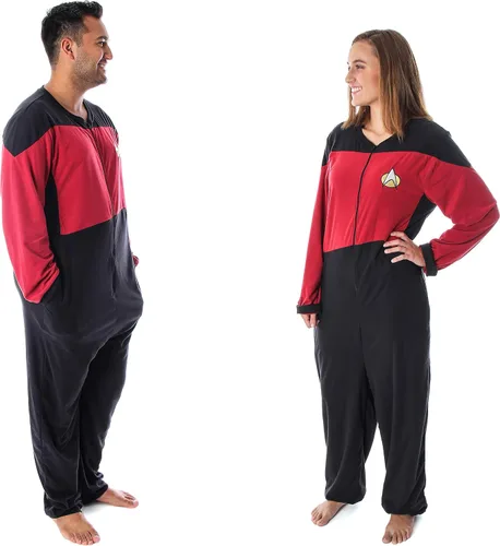 Vista 5 de INTIMO Star Trek - Traje de una pieza para hombre, de la próxima generación, TNG Picard, Comando, Rojo