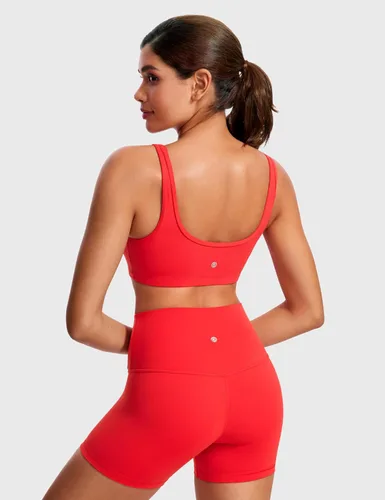 Vista 11 de CRZ YOGA Butterluxe - Mini brasier para mujer, cuello redondo, de bajo impacto, inalámbrico, deportivo, yoga, acolchado, para entrenamiento