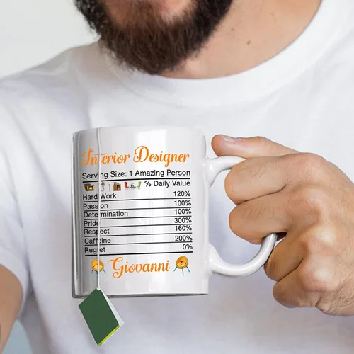 Vista 3 de Taza de café personalizada para diseño de interiores, diseño de interiores, taza de diseño de interiores, taza de diseño de interiores, regalo