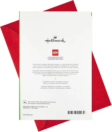 Vista 9 de Hallmark Tarjeta de Navidad Lego para niños (kit de construcción de tren de juguete)