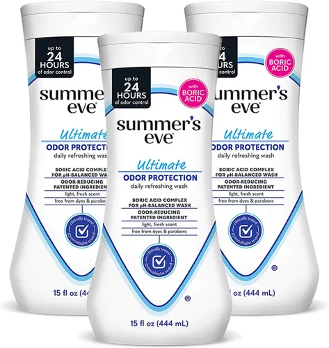Vista 13 de Summer's Eve Lavado femenino sin fragancia para todo el cuerpo, gel corporal suave con pH balanceado para mujeres, elimina el olor vaginal, 15 onzas