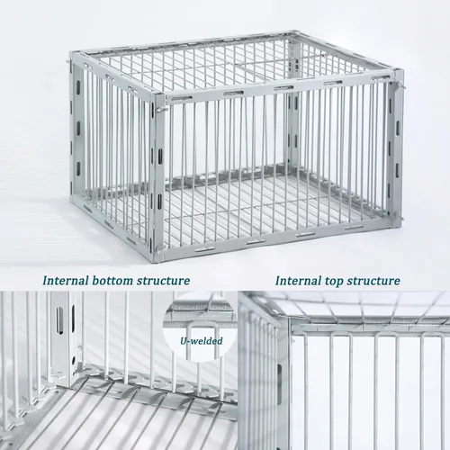 Vista 5 de Trampa para palomas con diseño a prueba de fugas, trampa para pájaros con entrada unidireccional, jaula para pollos y aves para palomas, portátil