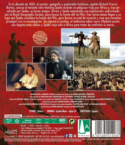 Vista 2 de Mountains of the Moon Blu-Ray, Reg.ABC Import - Spain