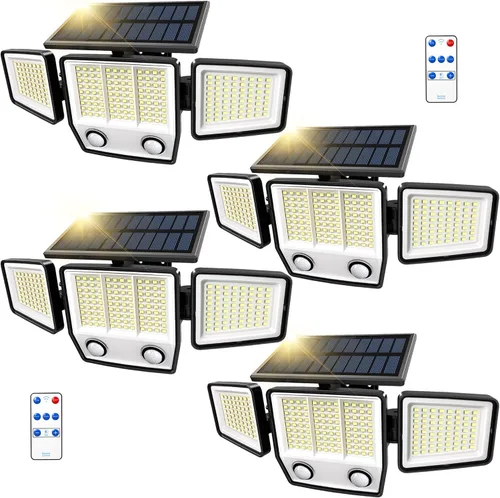 Vista 13 de MDCMDCM Luces solares para exteriores con sensor de movimiento, impermeables, 3000 lúmenes, 3 modos, luces de seguridad para exteriores, iluminación