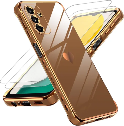 Vista 148 de LeYi Funda para Motorola-G 2025: Love Heart Plating Luxury, Negro