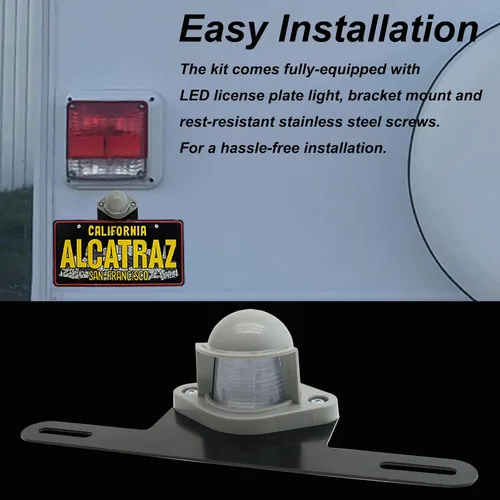 Vista 4 de Luz de matrícula LED [+Montaje con soporte] Lámpara de placa de número Luz de remolque Impermeable 12V/24V DC Luces de etiqueta de matrícula