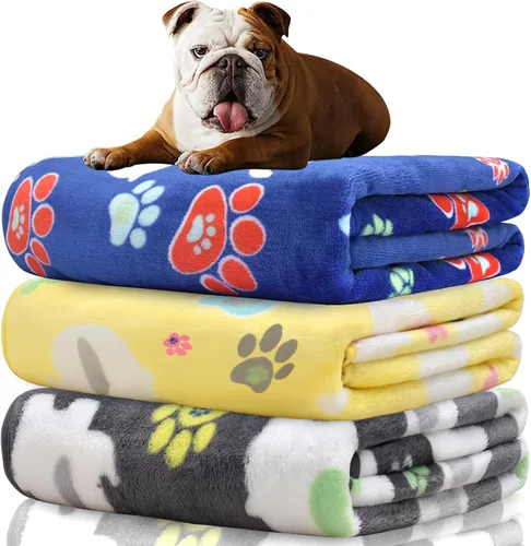 Vista 40 de Rezutan 1 paquete de 3 mantas para perros grandes, 41x31 pulgadas para mantas suaves y mullidas para mascotas y gatos de tamaño mediano, reversibles