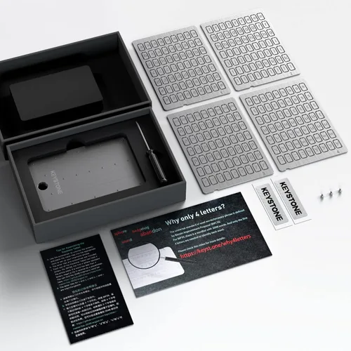 Vista 5 de KEYSTONE Almacenamiento de semillas criptográficas, cartera de metal con cápsula de acero criptográfico, respaldo de almacenamiento en frío