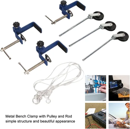 Vista 2 de Abrazadera universal C para escritorio, abrazadera de montaje de mesa, 3 piezas de abrazadera C de alta resistencia para laboratorio de enseñanza