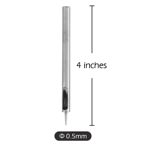 Vista 2 de WUTA Juego de perforadores SPC de 0.020 in de acero hueco perforador de cuero para correa de reloj