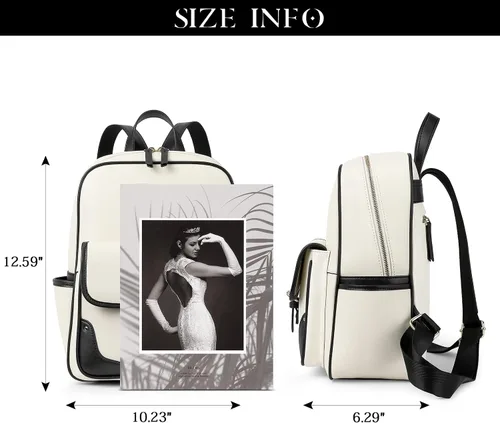 Vista 3 de BOSTANTEN Mochila de cuero genuino para mujer mochila pequeña de moda M