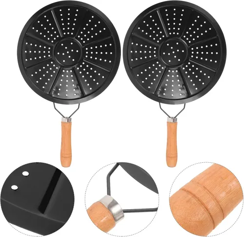 Vista 7 de Yardwe Paquete de 2 almohadillas aislantes resistentes al calor de 14.56 x 8.66 pulgadas, mango de madera, protección térmica para encimeras