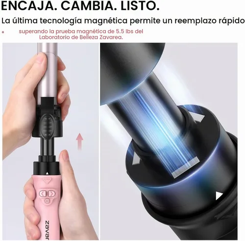 Vista 8 de El rizador automático giratorio fijó 3 barriles de cerámica para las ondas