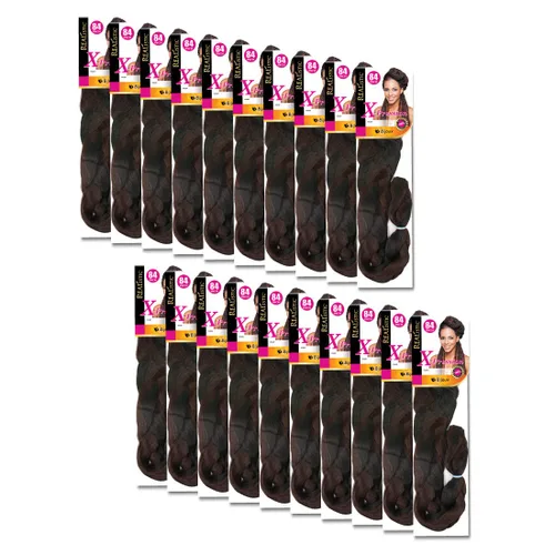 Vista 22 de Realistic Trenza original X-Pression 84 pulgadas 100% Kanekalon (paquete de 3, 1) M-61XPRES84