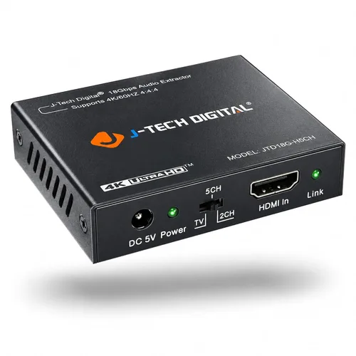 Vista 8 de J-Tech Digital Premium Quality 1080P HDMI a HDMI + Audio (SPDIF + RCA estéreo) Convertidor y extractor de audio (JTDAT5CH)