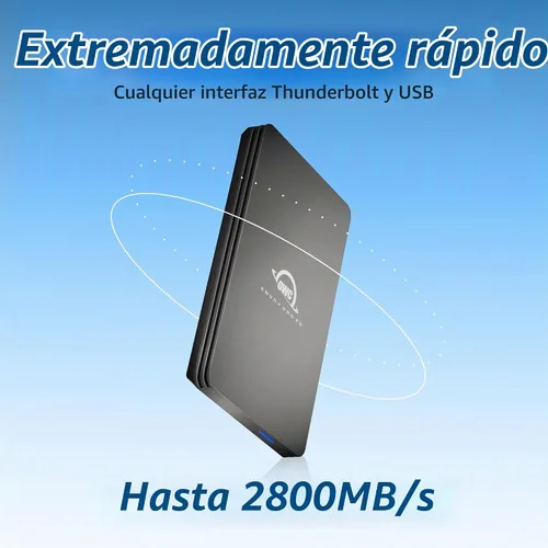 Vista 2 de OWC 480GB Envoy Pro FX Unidad SSD Externa Portátil Resistente NVMe M.2 Thunderbolt 3, USB3.2 USB-C, velocidades de hasta 2800MB/s, resistente a