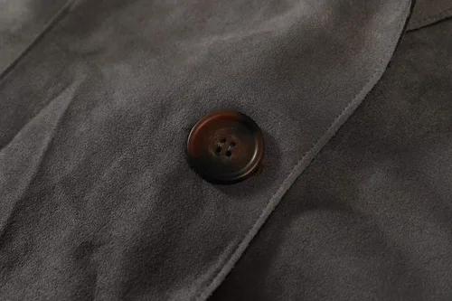 Vista 5 de Charis Allure Chaleco largo de gamuza sin mangas para mujer, con solapa y parte delantera abierta