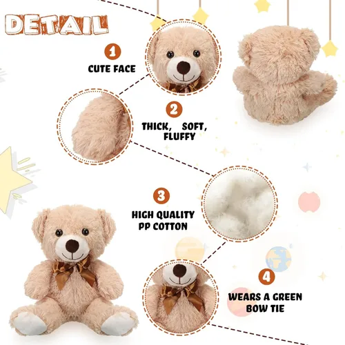 Vista 4 de Zhanmai Paquete de 9 lindos animales de peluche de osos de 14 pulgadas a granel para regalo de San Valentín, graduación, baby shower, fiesta