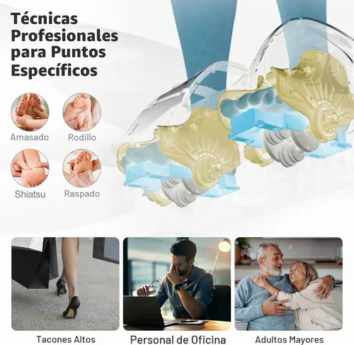 Vista 4 de ARLIME Shiatsu masajeador de pies con control remoto, 4 modos de amasamiento profundo Blanco