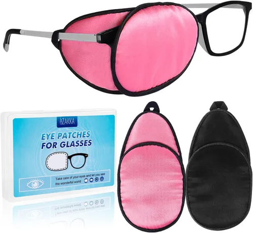 Vista 16 de eZAKKA Parches para ojos para adultos, parche para gafas, parche de seda para ojo perezoso, ambliopía, estrabismo y después de la cirugía