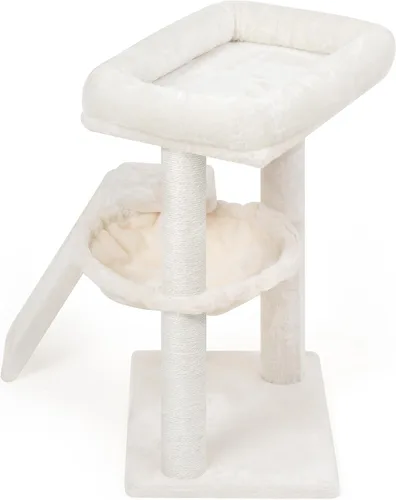 Vista 8 de YOUPET Árbol para gatos con poste para rascar para gatos de interior, torre para gatos con tablero para rascar y pelotas de juguete, torre de árbol