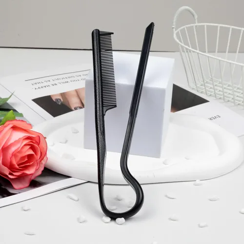Vista 7 de Peine alisador de pelo en forma de V – Herramienta portátil de peluquería de paja de trigo para peinar y alisar, herramienta de peluquería DIY