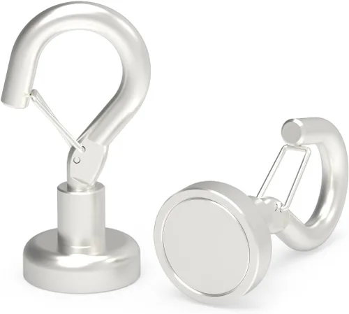Vista 18 de Ant Mag Ganchos magnéticos negros resistentes con broche de presión de 22 libras, ganchos magnéticos fuertes, ideales para colgar en refrigerador