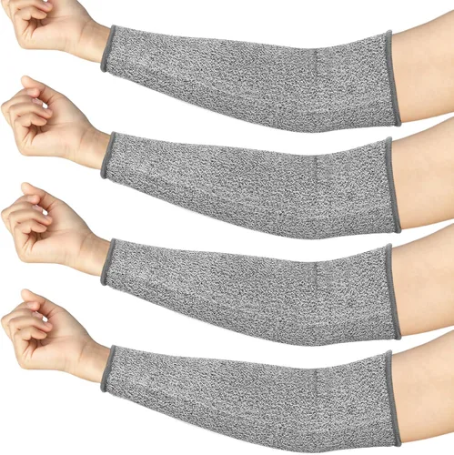 Vista 9 de Neer 4 pares de mangas protectoras para brazos para piel delgada, anticortes, resistentes a quemaduras, funda para antebrazo para cocina y Negro