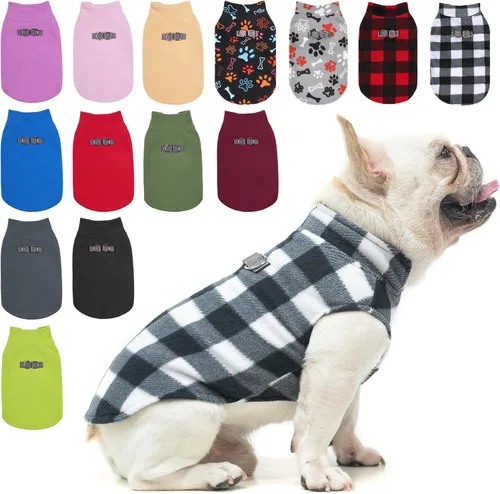 Vista 20 de BEAUTYZOO Chaleco de vellón para perros pequeños, de invierno y clima frío, con anillo en D, con anillo en D para correa, resistente al viento, rojo