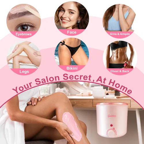 Vista 3 de Kit de cera para mujeres, kit de cera para depilación, olla de cera de 9