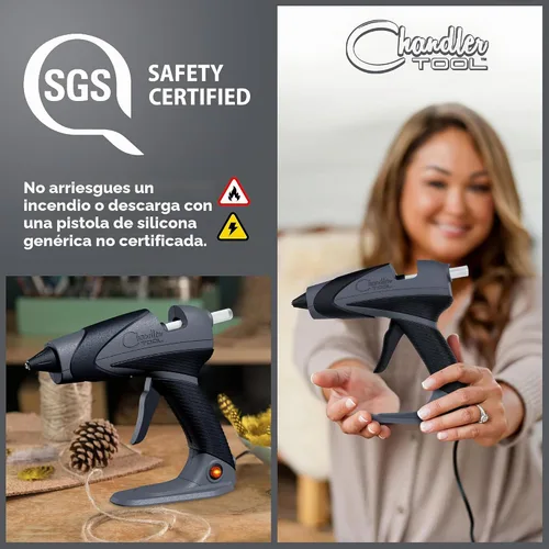 Vista 7 de Chandler Tool Pistola de pegamento caliente de tamaño completo y barras de pegamento para manualidades y bricolaje Pistola de silicona caliente