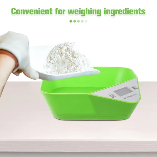 Vista 3 de Toyvian Báscula digital de cocina con cuenco integrado, pesaje preciso de alimentos para hornear y cocinar, diseño de botón simple, compacto,