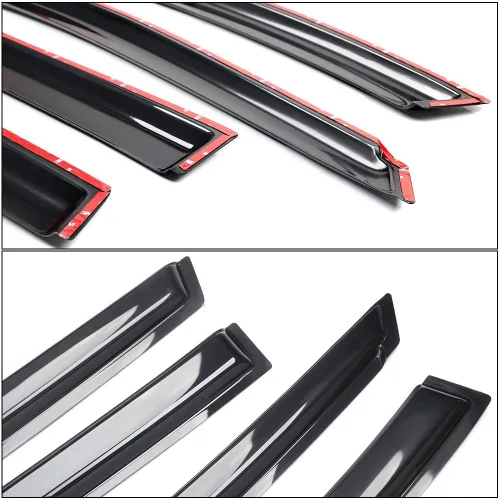 Vista 7 de Compatible con Nissan Rogue 2009-2013 2014-2015 Rougue Select Slim Style Window Visor IKON MOTORSPORTS, Acrylic, Unpainted, Black, Sun Rain Shade