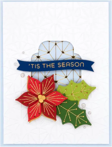 Vista 4 de Spellbinders S4-1299 - Troqueles de Pascua cosidos y acebo grabados de la colección cosida para Navidad