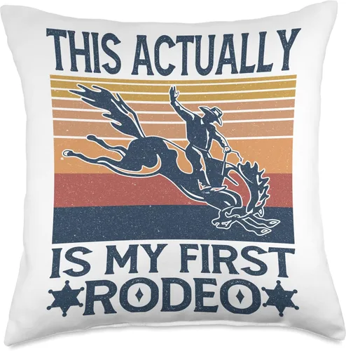 Vista 4 de This Actually Is My First Rodeo Country Life Howdy Vintage Throw Pillow