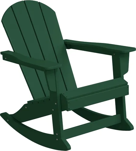 Vista 28 de WestinTrends Silla mecedora Malibu de poliéster para exterior/patio Adirondack, Negra